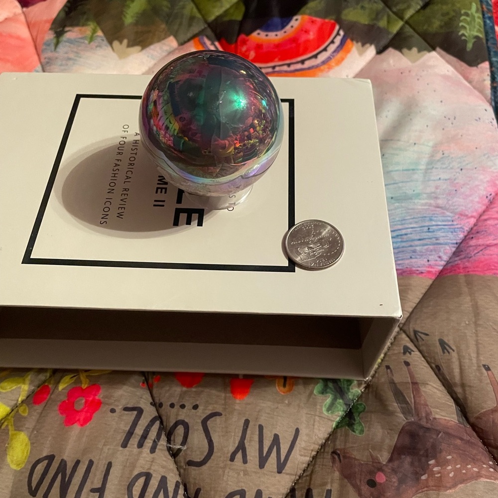 Aura sphere with druzy and pretty agate banding - Picture 15 of 15